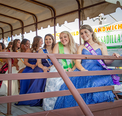 Princesses in a wagon