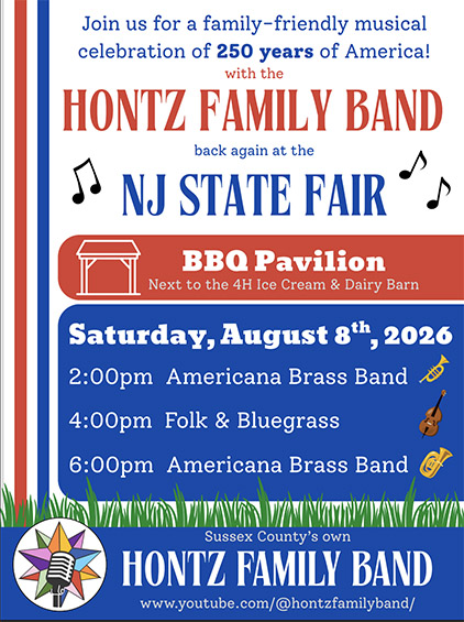 Poster for Hontz Family Band at NJ State Fair